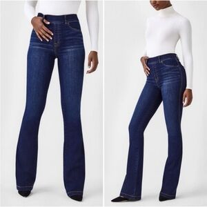 NWT Spanx pull-on flare jeans S petite in midnight shade
